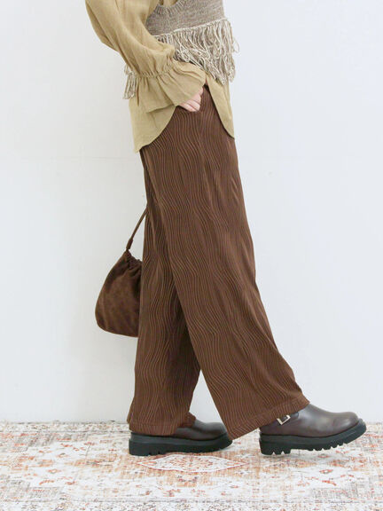 ウェーブカットパンツ(チャコールグレー/ブラック/ブラウン)|Samansa Mos2 blue(サマンサモスモス ブルー)通販