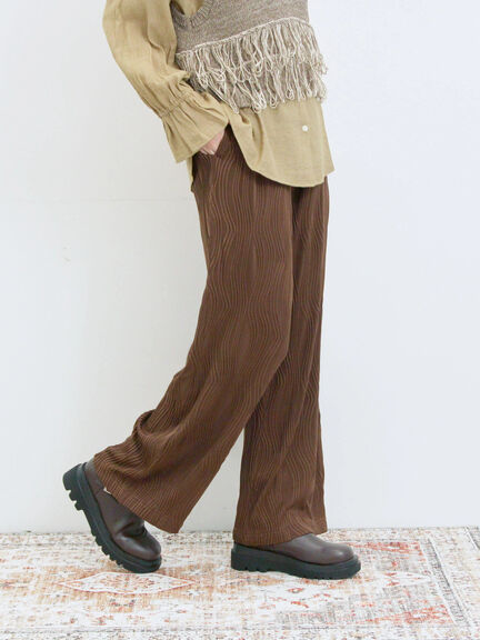 ウェーブカットパンツ(チャコールグレー/ブラック/ブラウン)|Samansa Mos2 blue(サマンサモスモス ブルー)通販