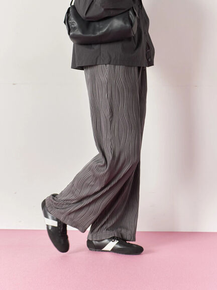 ウェーブカットパンツ(チャコールグレー/ブラック/ブラウン)|Samansa Mos2 blue(サマンサモスモス ブルー)通販