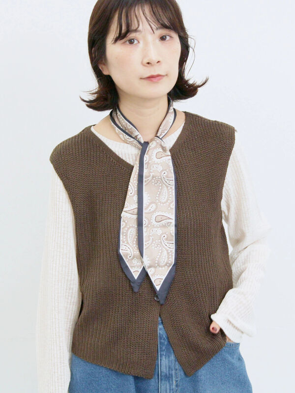 バンダナ付きニットベスト(ブラウン)|Samansa Mos2 blue(サマンサモスモス ブルー)通販