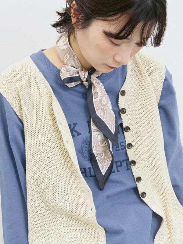 バンダナ付きニットベスト(キナリ)|Samansa Mos2 blue(サマンサモスモス ブルー)通販