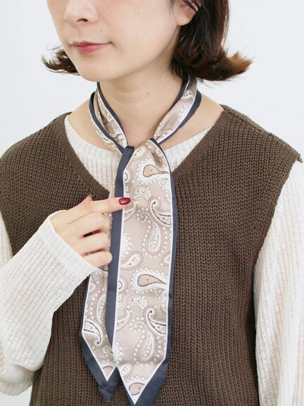 バンダナ付きニットベスト(ブラウン/ブルー/キナリ)|Samansa Mos2 blue(サマンサモスモス ブルー)通販