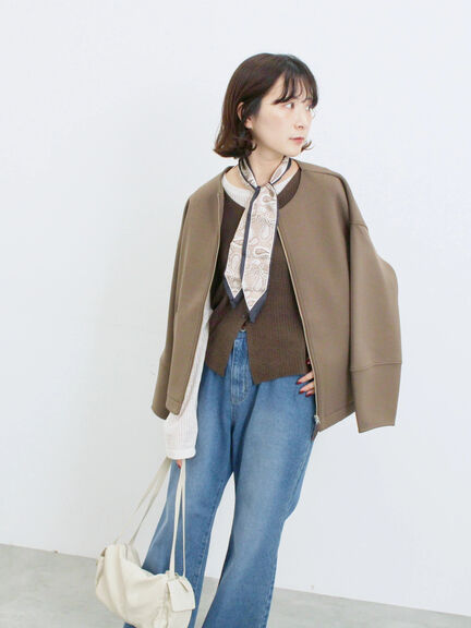 バンダナ付きニットベスト(ブラウン/ブルー/キナリ)|Samansa Mos2 blue(サマンサモスモス ブルー)通販