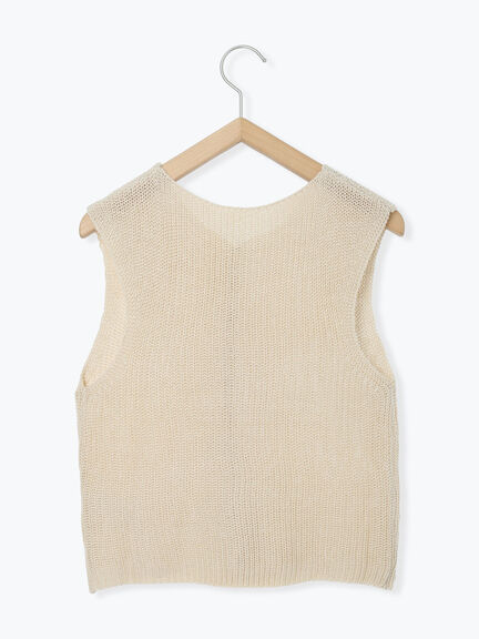 バンダナ付きニットベスト(ブラウン/ブルー/キナリ)|Samansa Mos2 blue(サマンサモスモス ブルー)通販