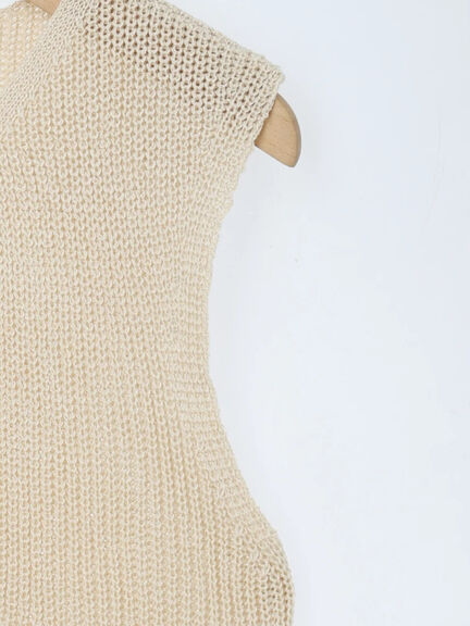 バンダナ付きニットベスト(ブラウン/ブルー/キナリ)|Samansa Mos2 blue(サマンサモスモス ブルー)通販