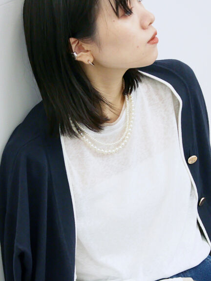 レイヤード風ロンT(オフホワイト/チャコールグレー/Sグレー)|Samansa Mos2 blue(サマンサモスモス ブルー)通販