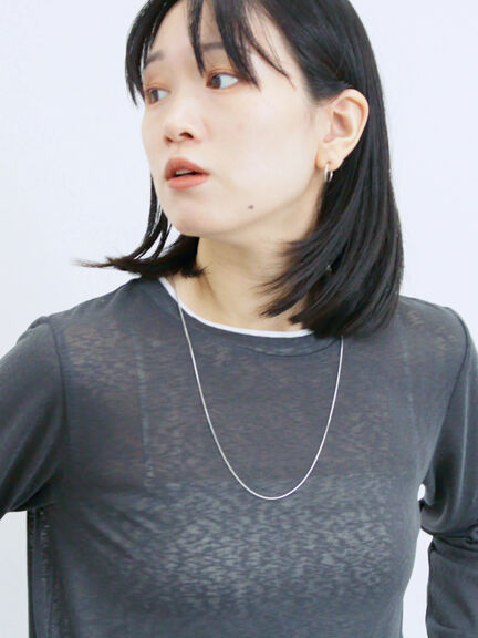 レイヤード風ロンT(オフホワイト/チャコールグレー/Sグレー)|Samansa Mos2 blue(サマンサモスモス ブルー)通販