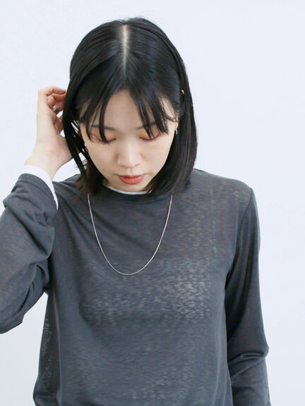 レイヤード風ロンT(オフホワイト/チャコールグレー/Sグレー)|Samansa Mos2 blue(サマンサモスモス ブルー)通販