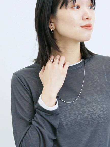 レイヤード風ロンT(オフホワイト/チャコールグレー/Sグレー)|Samansa Mos2 blue(サマンサモスモス ブルー)通販