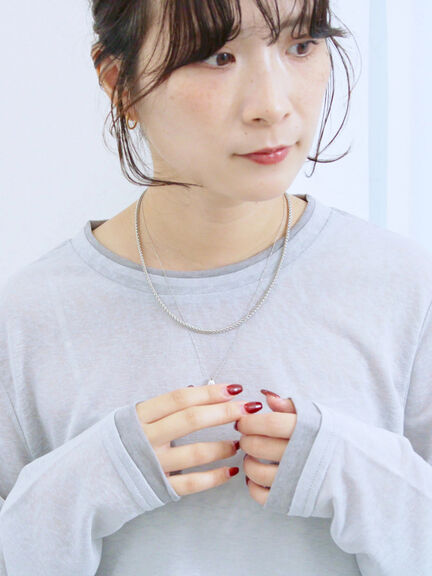 レイヤード風ロンT(オフホワイト/チャコールグレー/Sグレー)|Samansa Mos2 blue(サマンサモスモス ブルー)通販