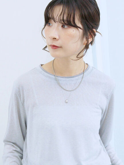 レイヤード風ロンT(オフホワイト/チャコールグレー/Sグレー)|Samansa Mos2 blue(サマンサモスモス ブルー)通販