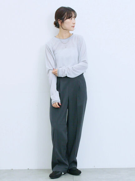 レイヤード風ロンT(オフホワイト/チャコールグレー/Sグレー)|Samansa Mos2 blue(サマンサモスモス ブルー)通販