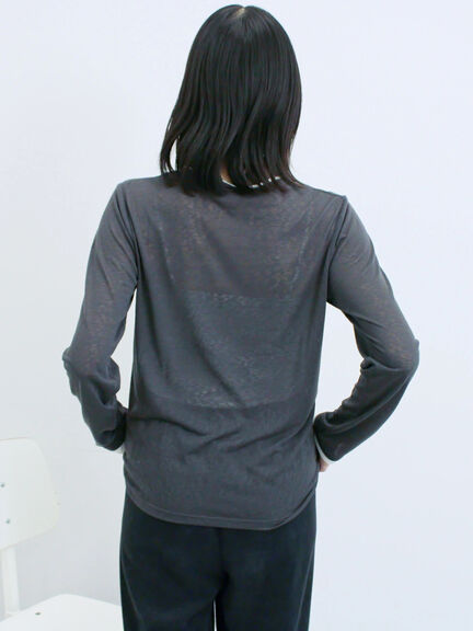 レイヤード風ロンT(オフホワイト/チャコールグレー/Sグレー)|Samansa Mos2 blue(サマンサモスモス ブルー)通販