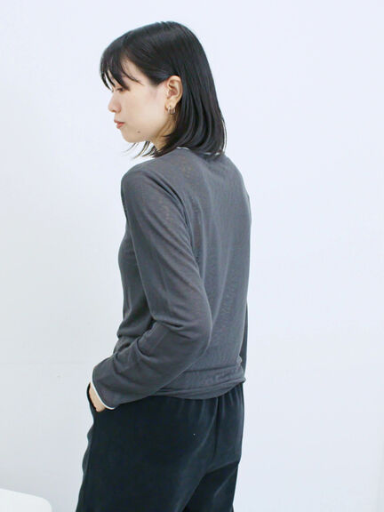 レイヤード風ロンT(オフホワイト/チャコールグレー/Sグレー)|Samansa Mos2 blue(サマンサモスモス ブルー)通販