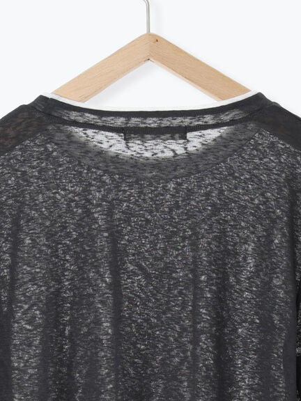 レイヤード風ロンT(オフホワイト/チャコールグレー/Sグレー)|Samansa Mos2 blue(サマンサモスモス ブルー)通販