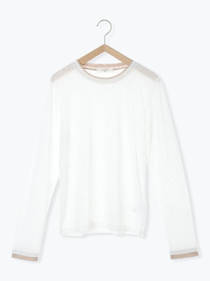 レイヤード風ロンT(オフホワイト/チャコールグレー/Sグレー)|Samansa Mos2 blue(サマンサモスモス ブルー)通販