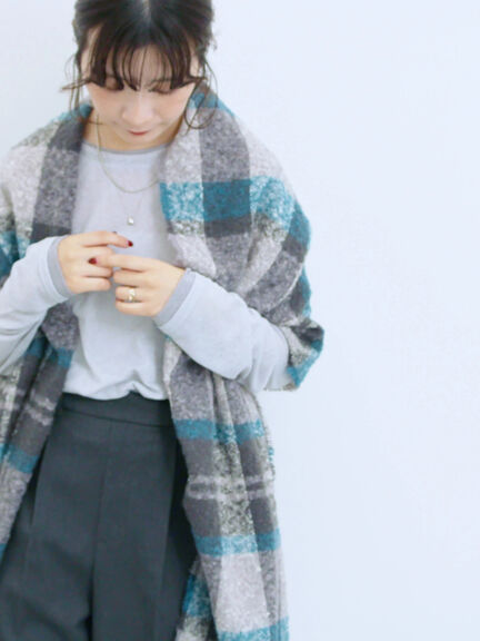 レイヤード風ロンT(オフホワイト/チャコールグレー/Sグレー)|Samansa Mos2 blue(サマンサモスモス ブルー)通販