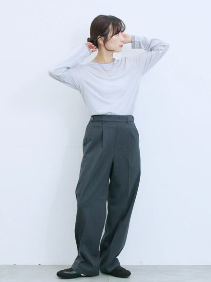 レイヤード風ロンT(オフホワイト/チャコールグレー/Sグレー)|Samansa Mos2 blue(サマンサモスモス ブルー)通販