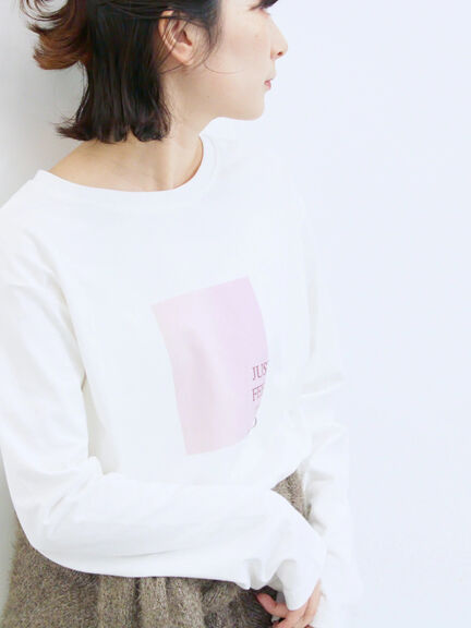 スクエアプリントプルオーバー(オフホワイト/チャコールグレー/Sグレー)|Samansa Mos2 blue(サマンサモスモス ブルー)通販