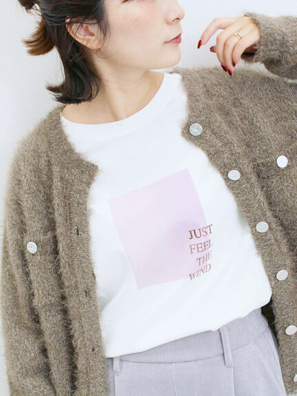 スクエアプリントプルオーバー(オフホワイト/チャコールグレー/Sグレー)|Samansa Mos2 blue(サマンサモスモス ブルー)通販