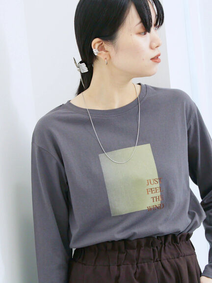 スクエアプリントプルオーバー(オフホワイト/チャコールグレー/Sグレー)|Samansa Mos2 blue(サマンサモスモス ブルー)通販