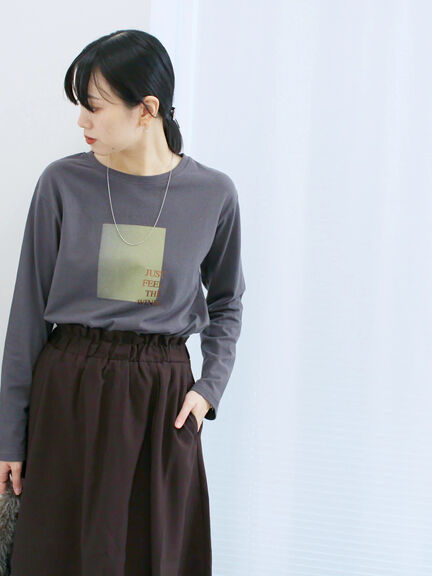 スクエアプリントプルオーバー(オフホワイト/チャコールグレー/Sグレー)|Samansa Mos2 blue(サマンサモスモス ブルー)通販