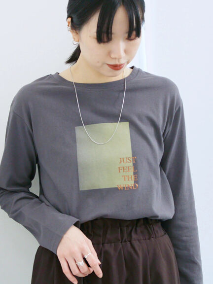 スクエアプリントプルオーバー(オフホワイト/チャコールグレー/Sグレー)|Samansa Mos2 blue(サマンサモスモス ブルー)通販