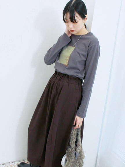 スクエアプリントプルオーバー(オフホワイト/チャコールグレー/Sグレー)|Samansa Mos2 blue(サマンサモスモス ブルー)通販