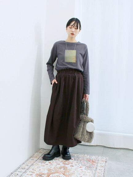 スクエアプリントプルオーバー(オフホワイト/チャコールグレー/Sグレー)|Samansa Mos2 blue(サマンサモスモス ブルー)通販