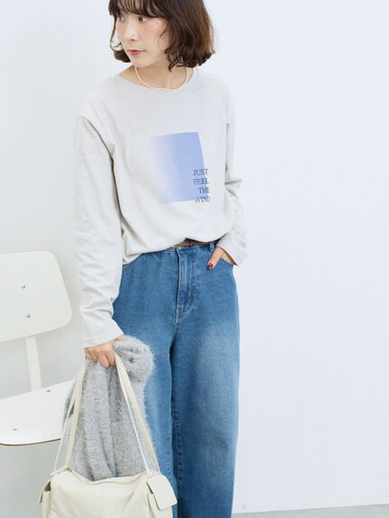 スクエアプリントプルオーバー(オフホワイト/チャコールグレー/Sグレー)|Samansa Mos2 blue(サマンサモスモス ブルー)通販