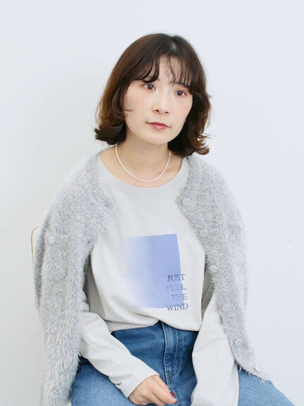 スクエアプリントプルオーバー(オフホワイト/チャコールグレー/Sグレー)|Samansa Mos2 blue(サマンサモスモス ブルー)通販