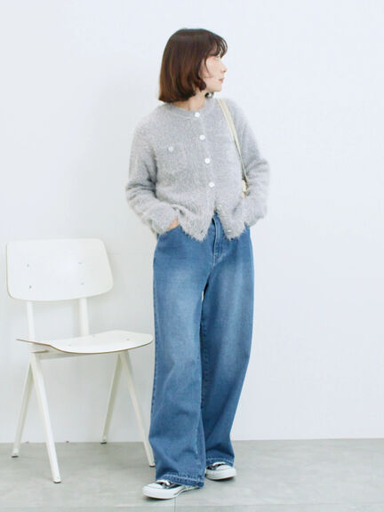 スクエアプリントプルオーバー(オフホワイト/チャコールグレー/Sグレー)|Samansa Mos2 blue(サマンサモスモス ブルー)通販