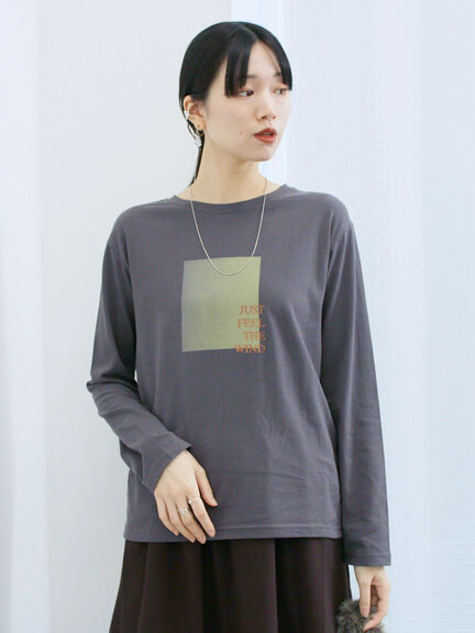 スクエアプリントプルオーバー(オフホワイト/チャコールグレー/Sグレー)|Samansa Mos2 blue(サマンサモスモス ブルー)通販