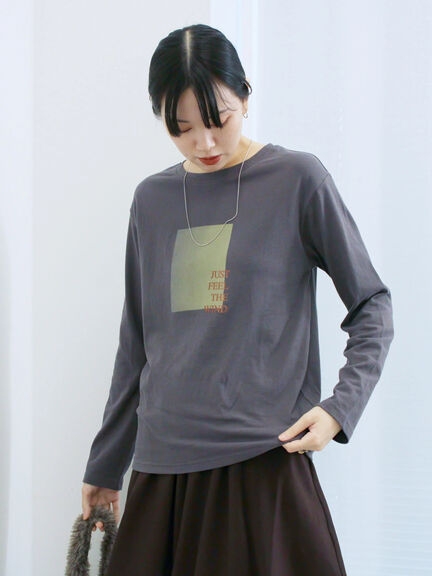 スクエアプリントプルオーバー(オフホワイト/チャコールグレー/Sグレー)|Samansa Mos2 blue(サマンサモスモス ブルー)通販