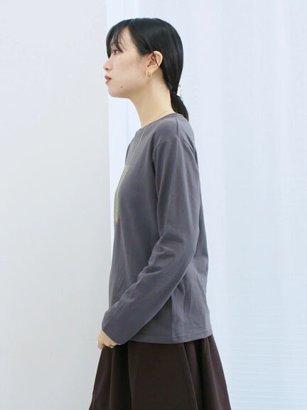 スクエアプリントプルオーバー(オフホワイト/チャコールグレー/Sグレー)|Samansa Mos2 blue(サマンサモスモス ブルー)通販