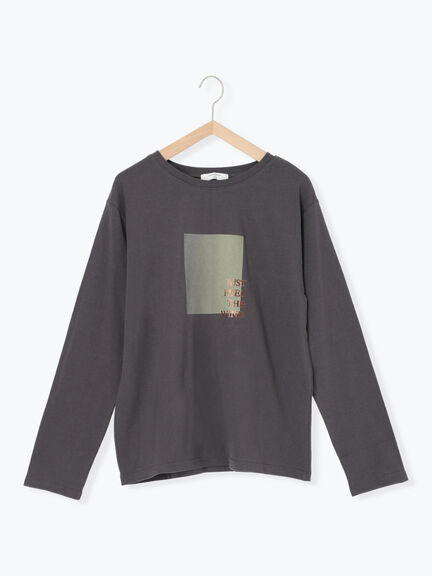 スクエアプリントプルオーバー(オフホワイト/チャコールグレー/Sグレー)|Samansa Mos2 blue(サマンサモスモス ブルー)通販