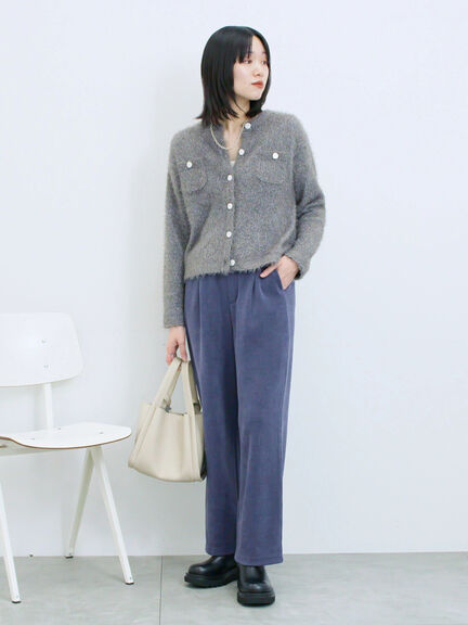 フェザーニットカーディガン(チャコールグレー/モカ/Sグレー)|Samansa Mos2 blue(サマンサモスモス ブルー)通販