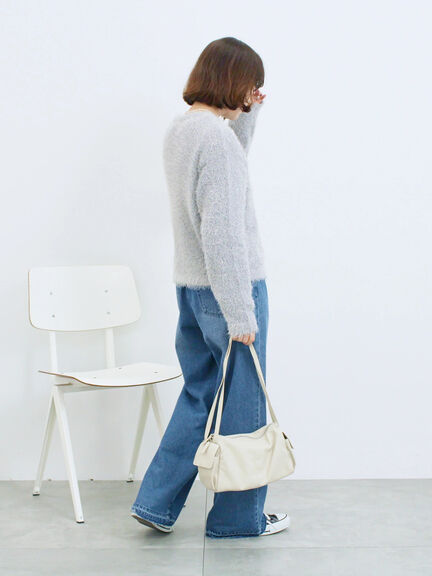 フェザーニットカーディガン(チャコールグレー/モカ/Sグレー)|Samansa Mos2 blue(サマンサモスモス ブルー)通販