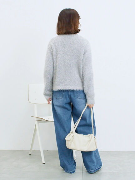 フェザーニットカーディガン(チャコールグレー/モカ/Sグレー)|Samansa Mos2 blue(サマンサモスモス ブルー)通販