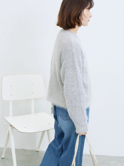 フェザーニットカーディガン(チャコールグレー/モカ/Sグレー)|Samansa Mos2 blue(サマンサモスモス ブルー)通販