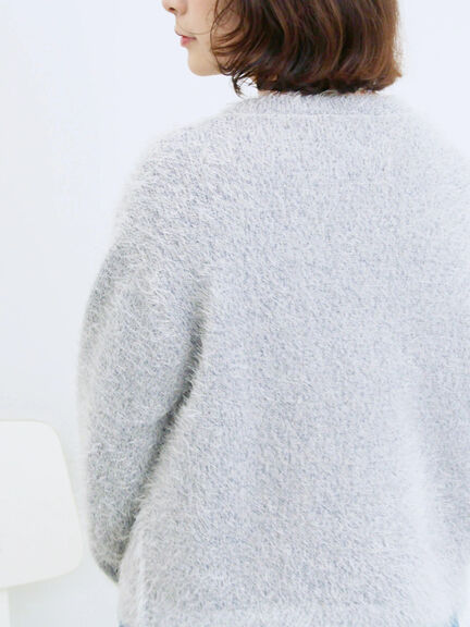 フェザーニットカーディガン(チャコールグレー/モカ/Sグレー)|Samansa Mos2 blue(サマンサモスモス ブルー)通販