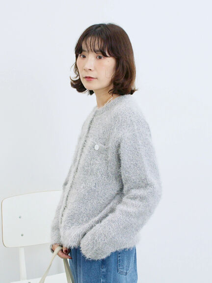 フェザーニットカーディガン(チャコールグレー/モカ/Sグレー)|Samansa Mos2 blue(サマンサモスモス ブルー)通販