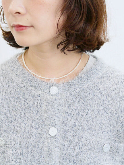 フェザーニットカーディガン(チャコールグレー/モカ/Sグレー)|Samansa Mos2 blue(サマンサモスモス ブルー)通販