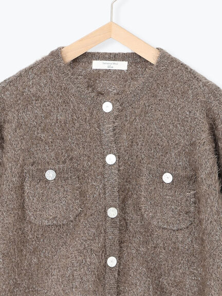 フェザーニットカーディガン(チャコールグレー/モカ/Sグレー)|Samansa Mos2 blue(サマンサモスモス ブルー)通販