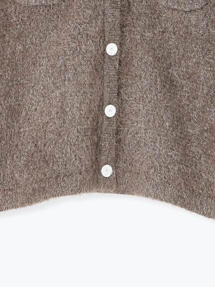 フェザーニットカーディガン(チャコールグレー/モカ/Sグレー)|Samansa Mos2 blue(サマンサモスモス ブルー)通販