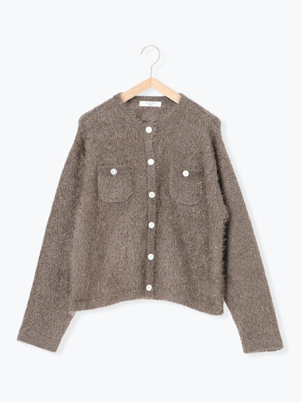 フェザーニットカーディガン(チャコールグレー/モカ/Sグレー)|Samansa Mos2 blue(サマンサモスモス ブルー)通販