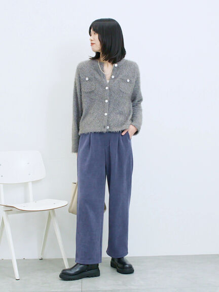 フェザーニットカーディガン(チャコールグレー/モカ/Sグレー)|Samansa Mos2 blue(サマンサモスモス ブルー)通販