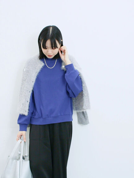 フェザーニットカーディガン(チャコールグレー/モカ/Sグレー)|Samansa Mos2 blue(サマンサモスモス ブルー)通販