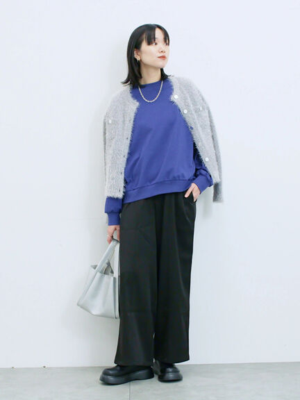 フェザーニットカーディガン(チャコールグレー/モカ/Sグレー)|Samansa Mos2 blue(サマンサモスモス ブルー)通販