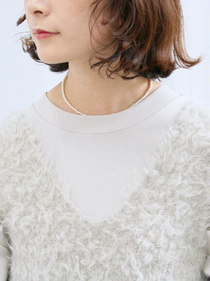 ふわふわショート丈ニットベスト(グレー/キナリ/Sグレー)|Samansa Mos2 blue(サマンサモスモス ブルー)通販